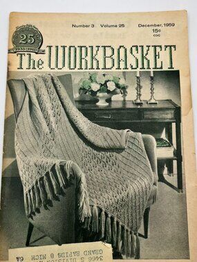 Vintage December 1959 The Workbasket Magazine Volume 25 #3 with Transfer Designs